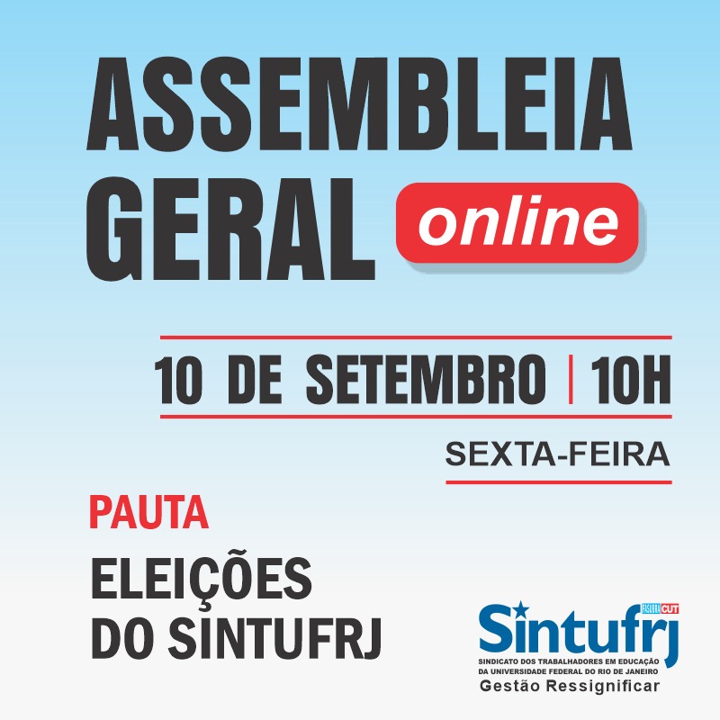 SINTIFRJ realizará Assembleia Local no dia 12 de setembro no